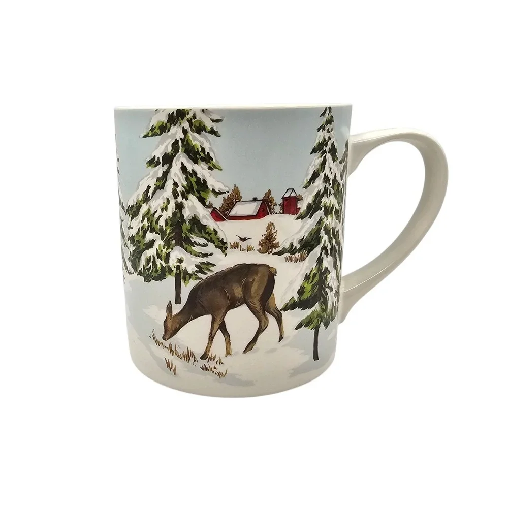 Set‎ of 4 Santa by Williams Sonoma Christmas Reindeer Sleigh Moon Mug